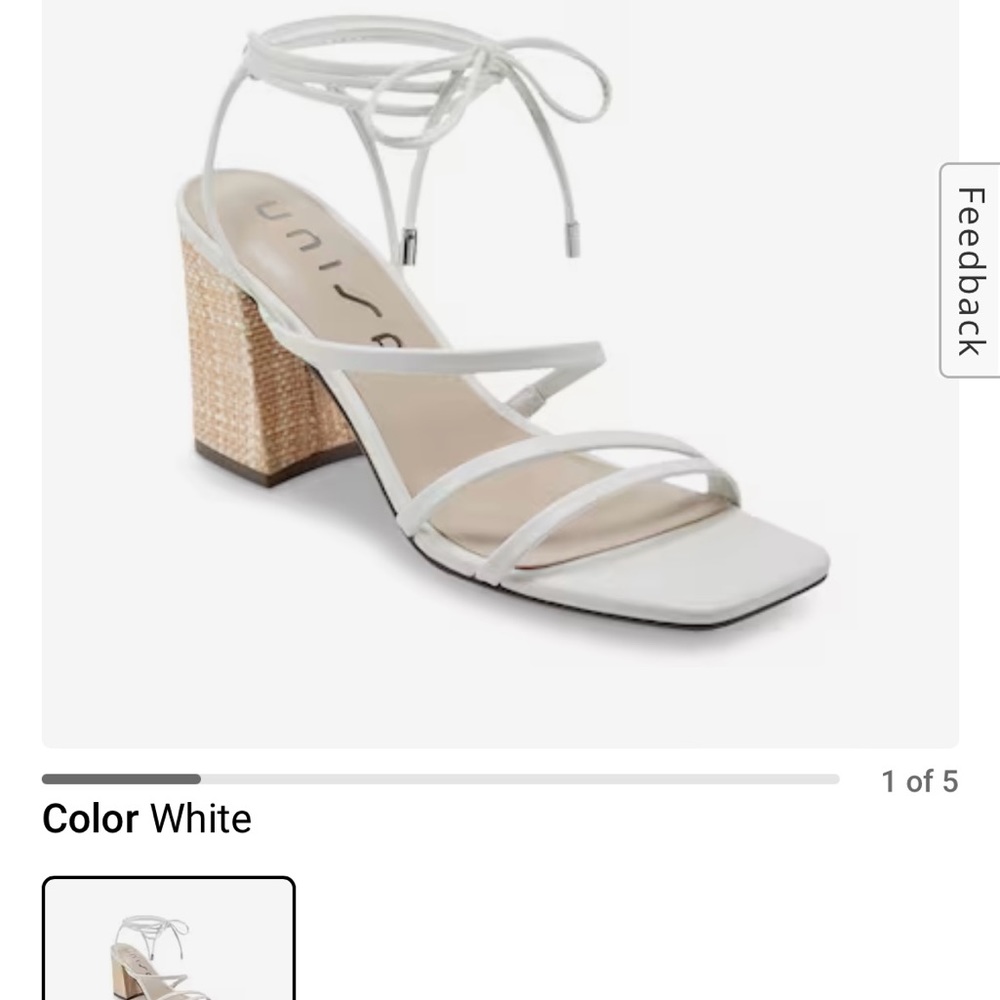 Never worn! White strap heels